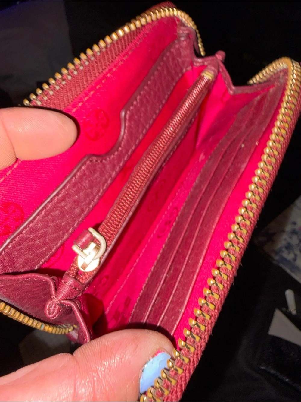 Tory Burch Pink Zip around medium wallet
